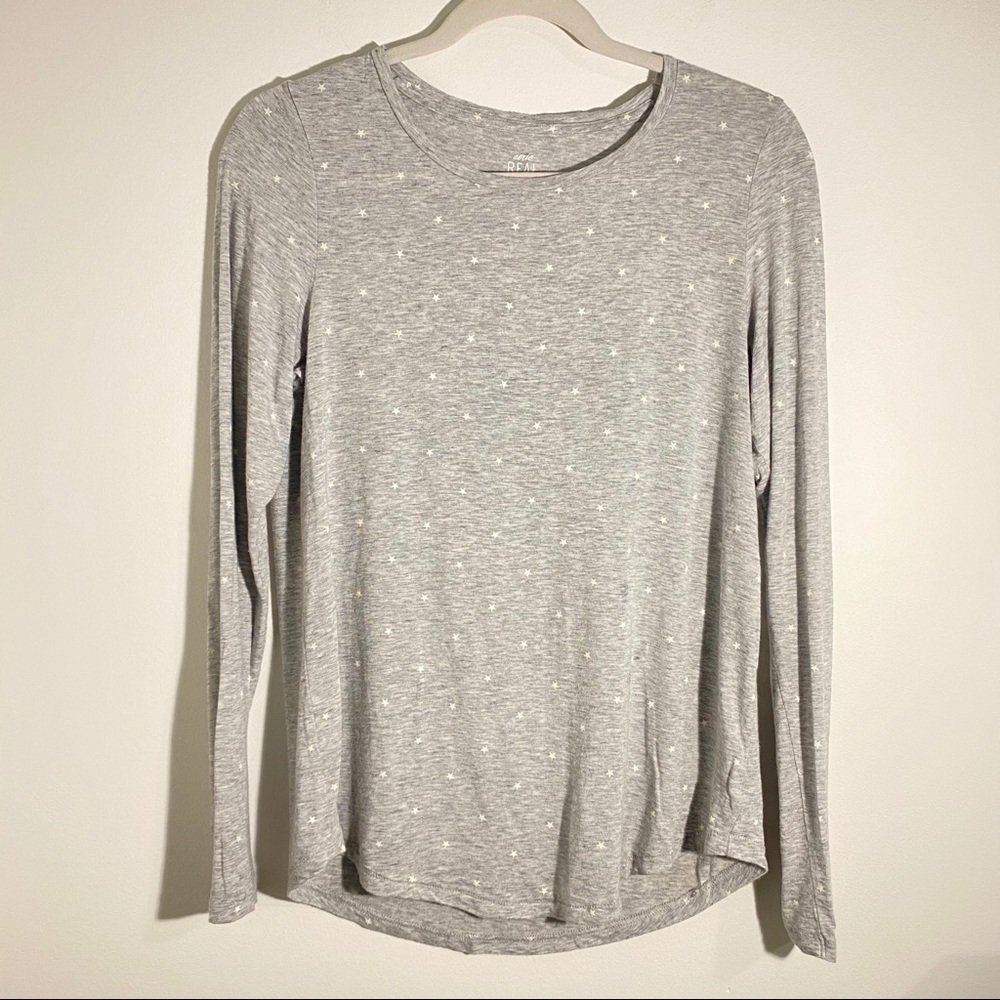Aerie Real Soft Long Sleeve Stars Tee